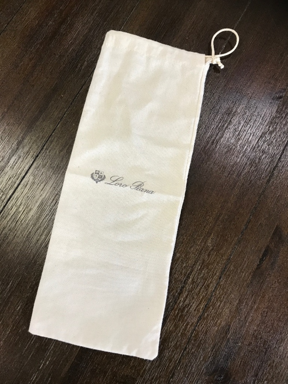 LORO PIANA 5 1/2” x 15” COTTON BAG WITH PRINTED LOGO